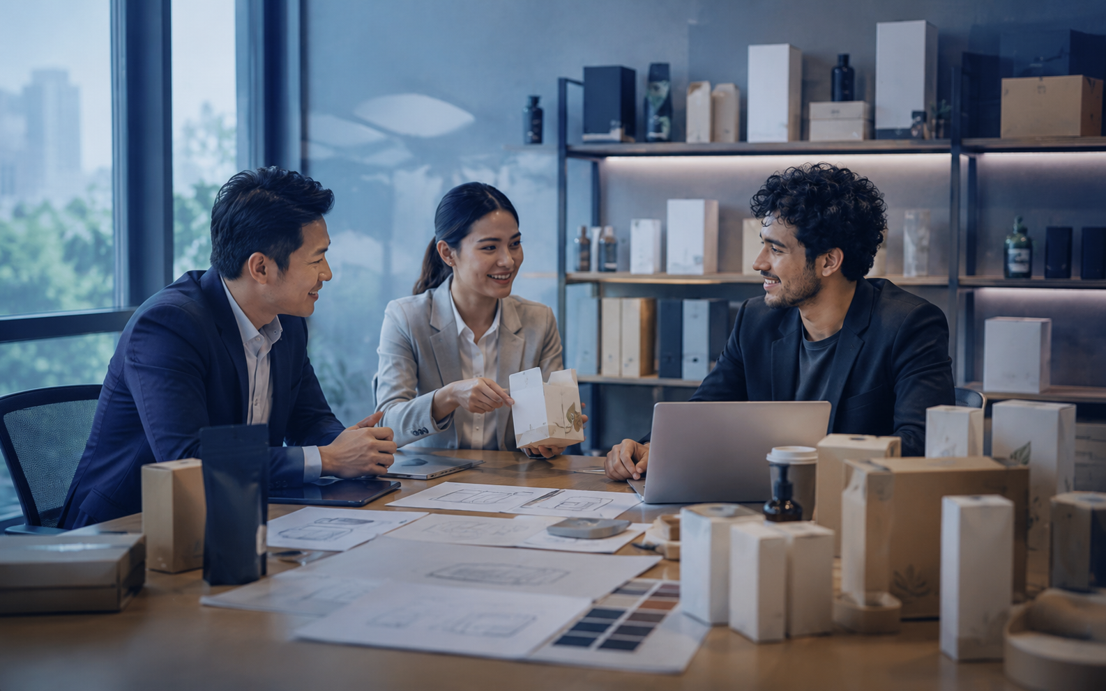 Corporate team collaboration scene
